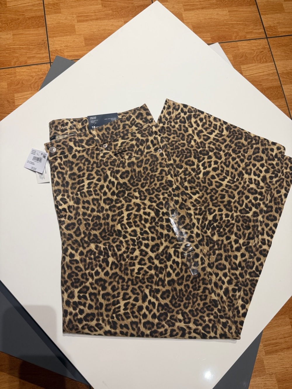 American Eagle Outfitters Leopard Print Stretch Jeans - Brown/Tan - size 18